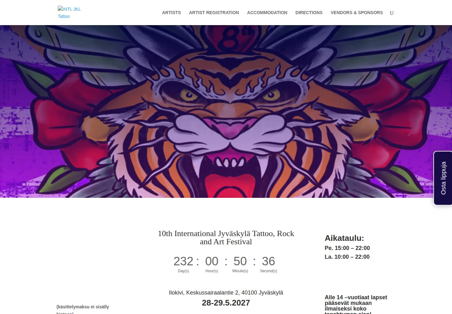 Captured homepage of jkltattoofest.com in the current scan