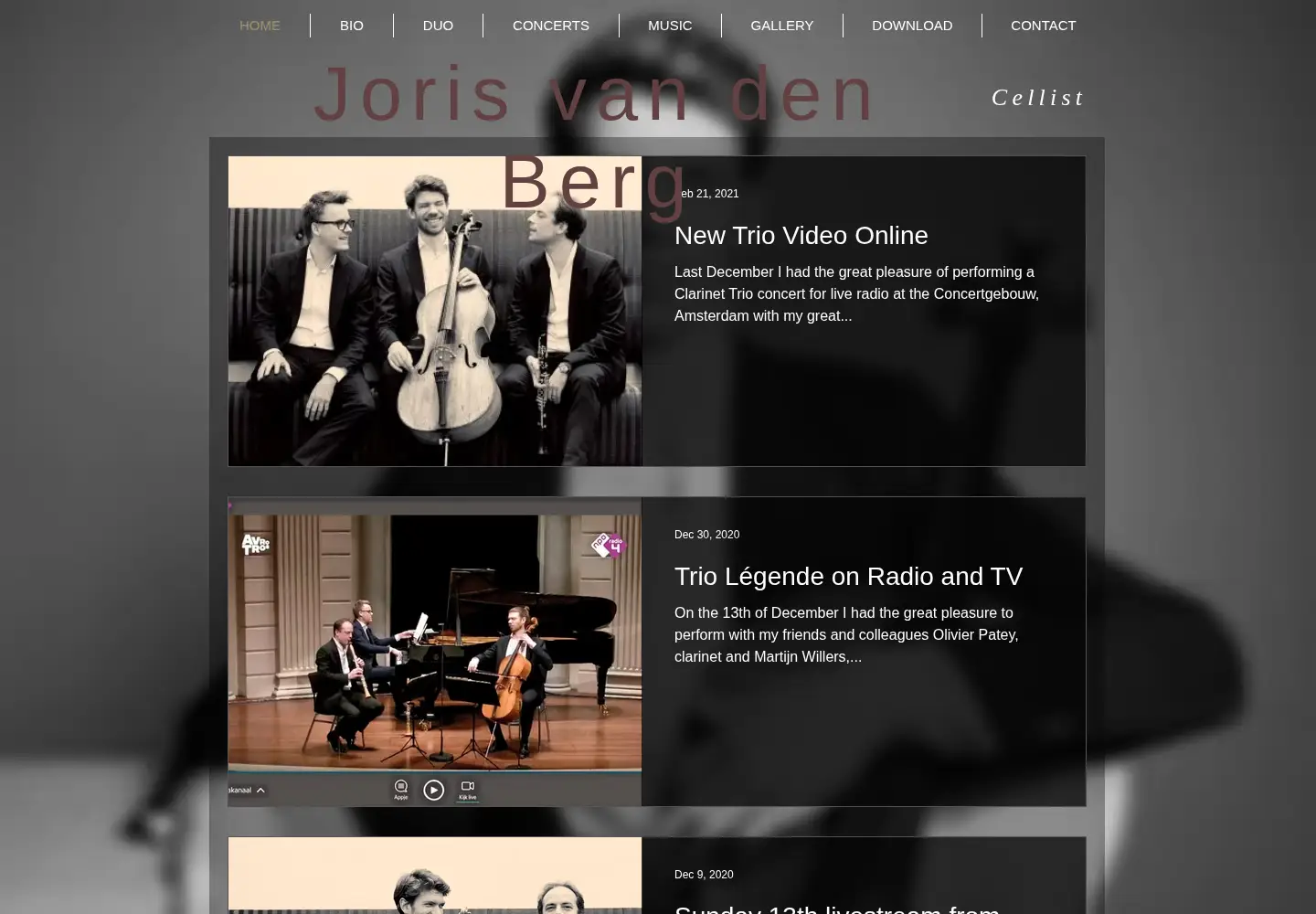 Captured homepage of jorisvandenberg.com in the current scan