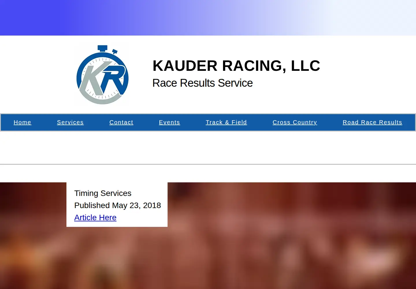 Captured homepage of kauderresults.com in the current scan