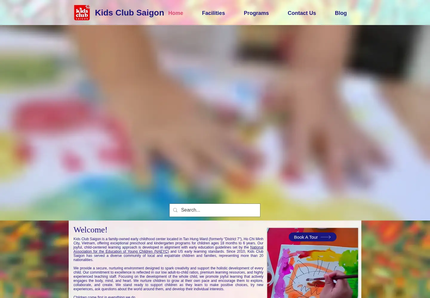 Captured homepage of kidsclubsaigon.com in the current scan