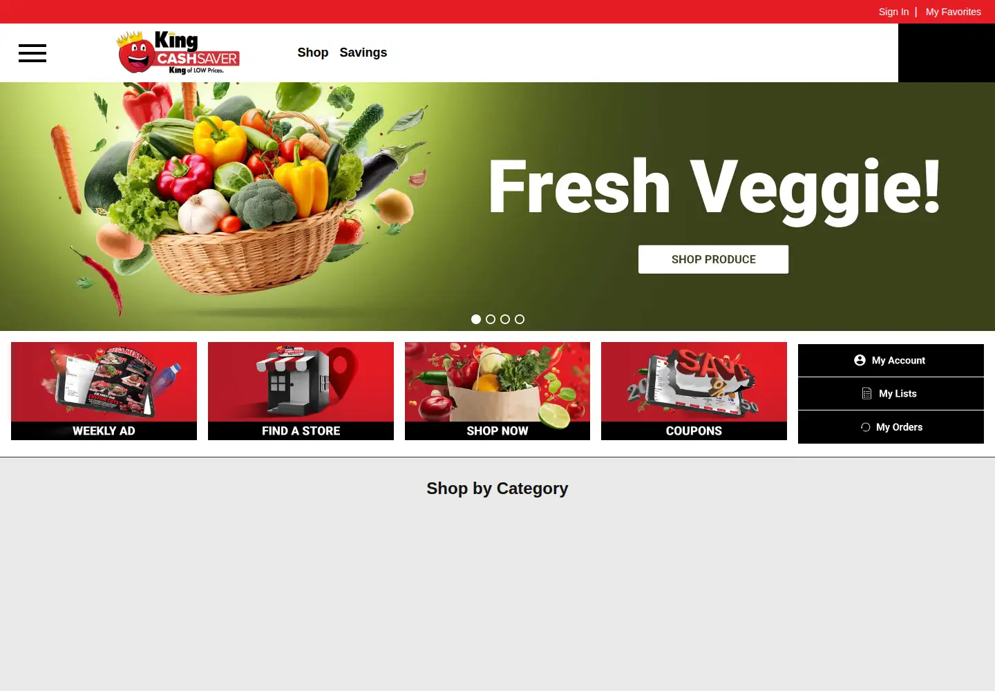 Screenshot of kingcashsaver.com