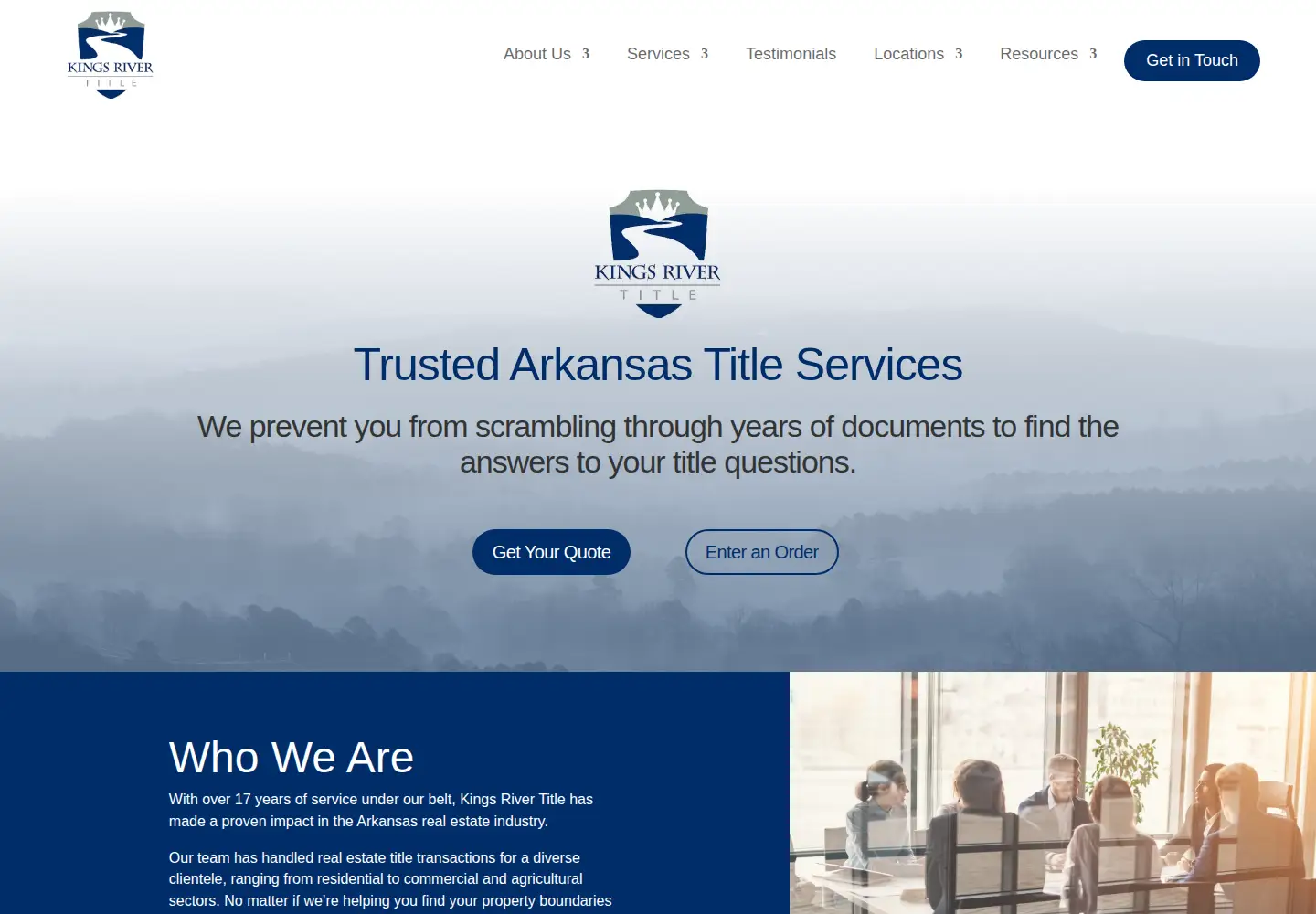 Screenshot of kingsrivertitle.com