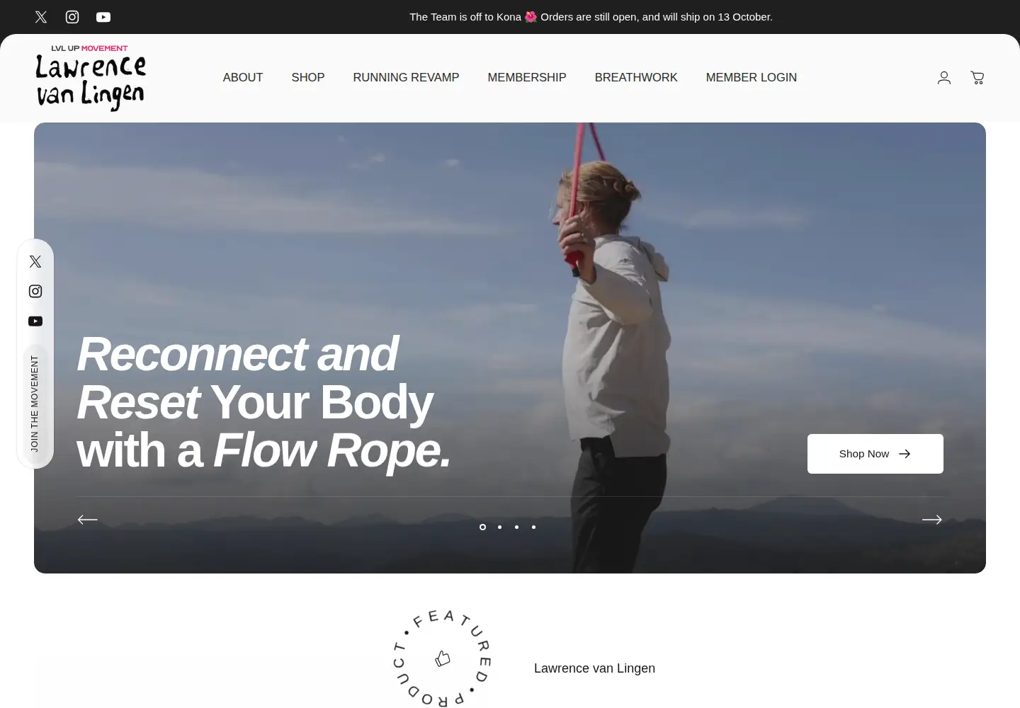 Captured homepage of lawrencevanlingen.com in the current scan