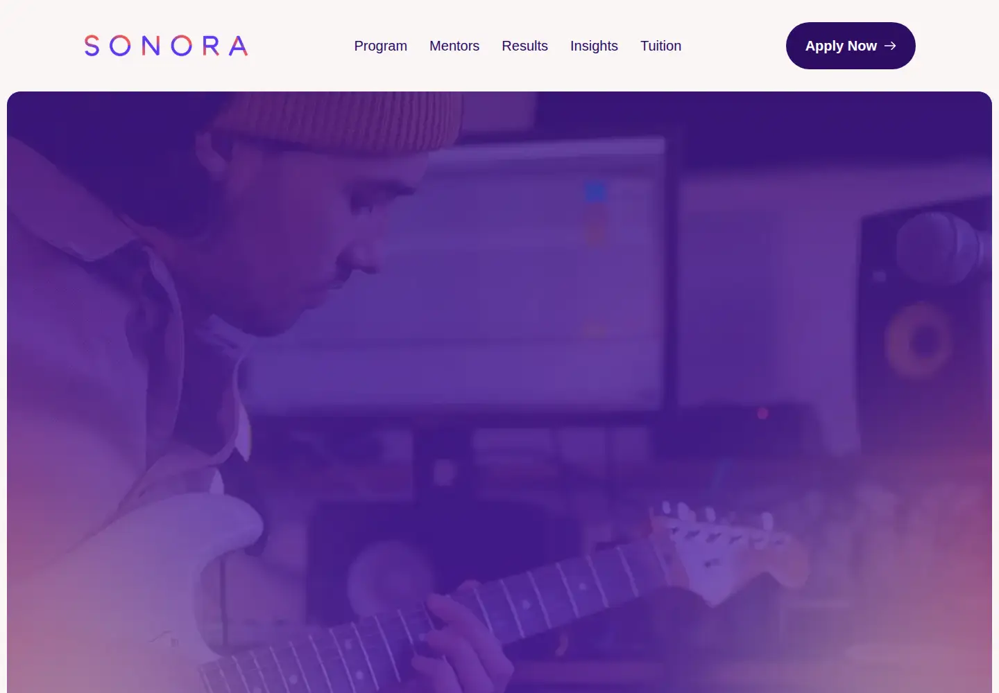 Captured homepage of learnwithsonora.com in the current scan