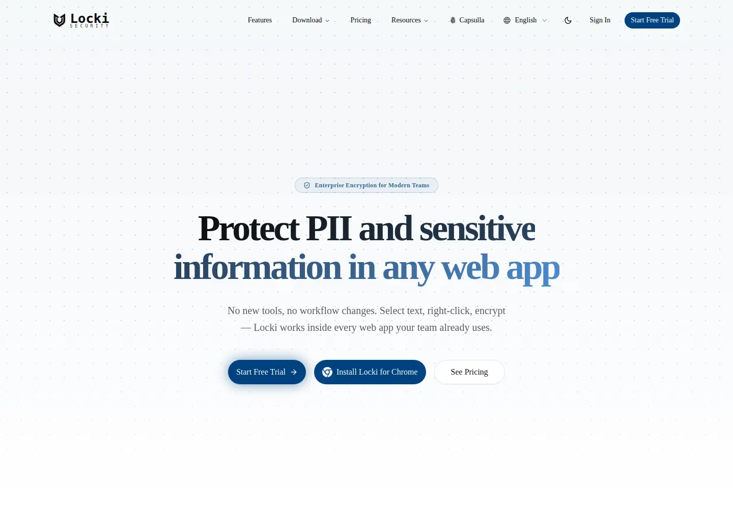 Captured homepage of lockisecurity.com in the current scan