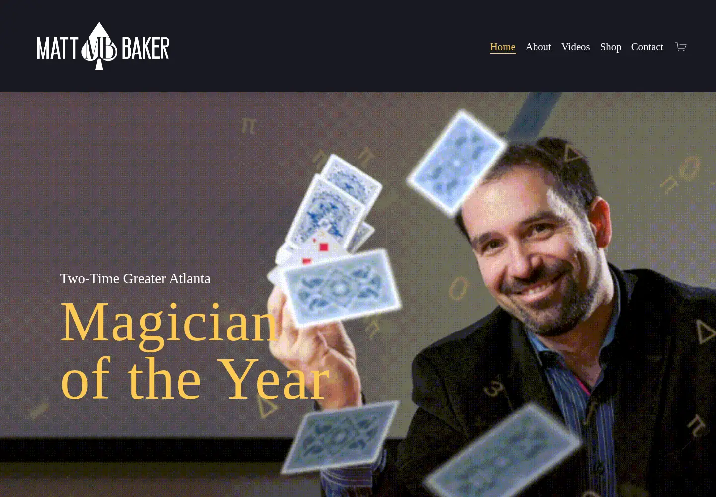 Screenshot of mattbakermagic.com
