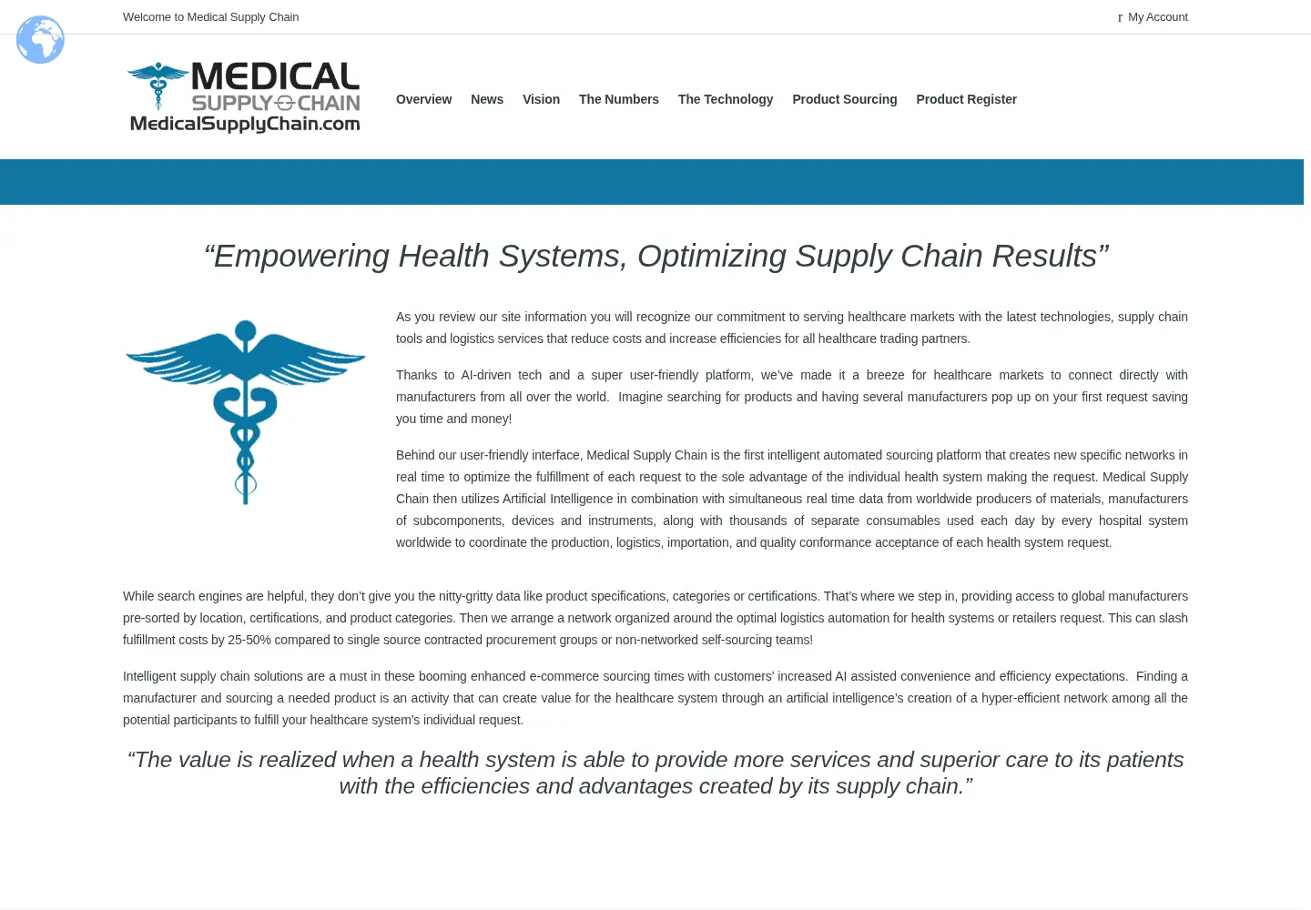 Screenshot of medicalsupplychain.com