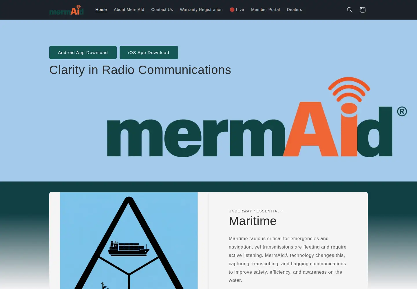 Captured homepage of mermaid-ai.com in the current scan