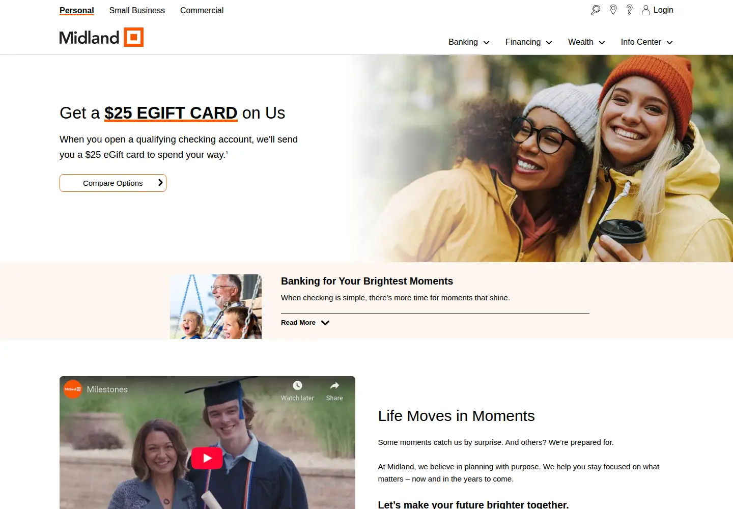 Captured homepage of midlandstatesbank.com in the current scan