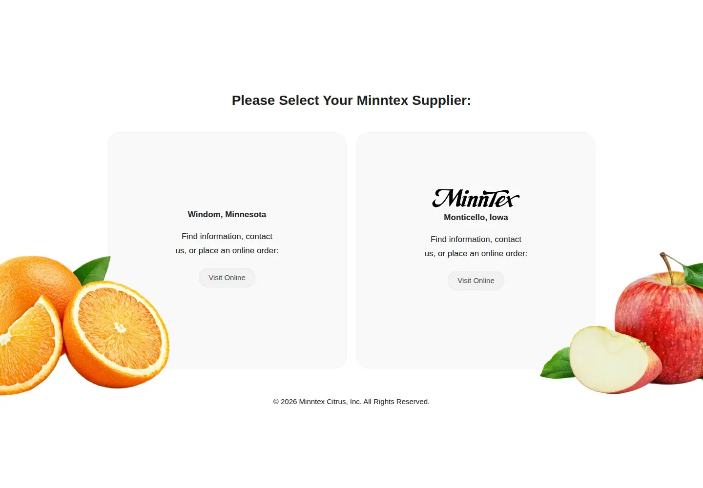 Captured homepage of minntexcitrus.com in the current scan