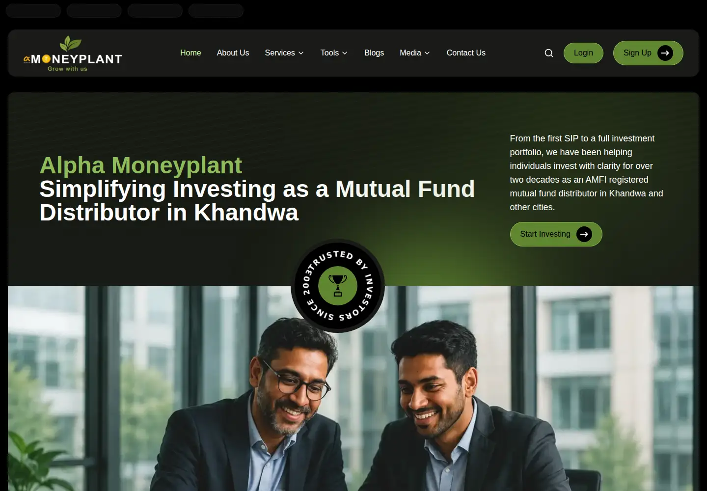 Captured homepage of moneyplantknw.com in the current scan