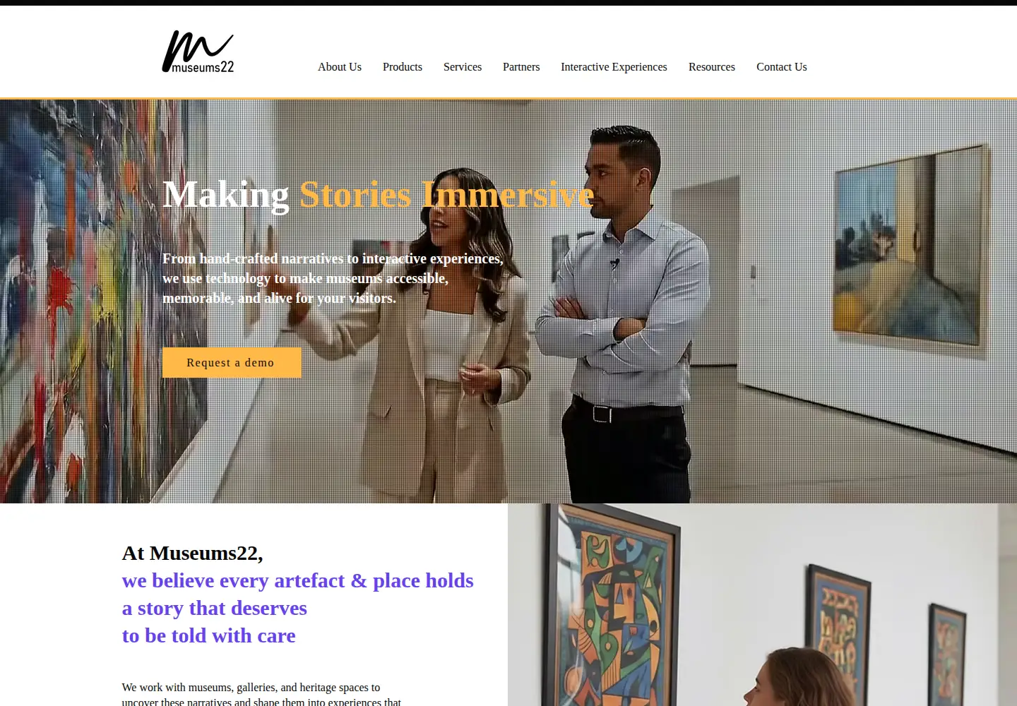 Captured homepage of museums22.com in the current scan