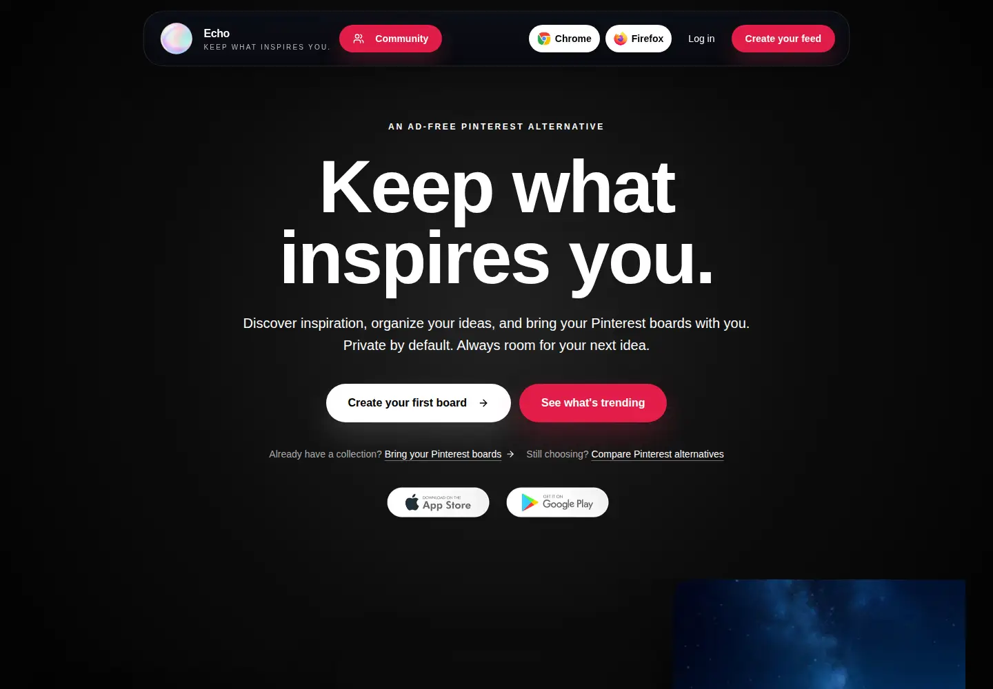 Screenshot of myechoboard.com