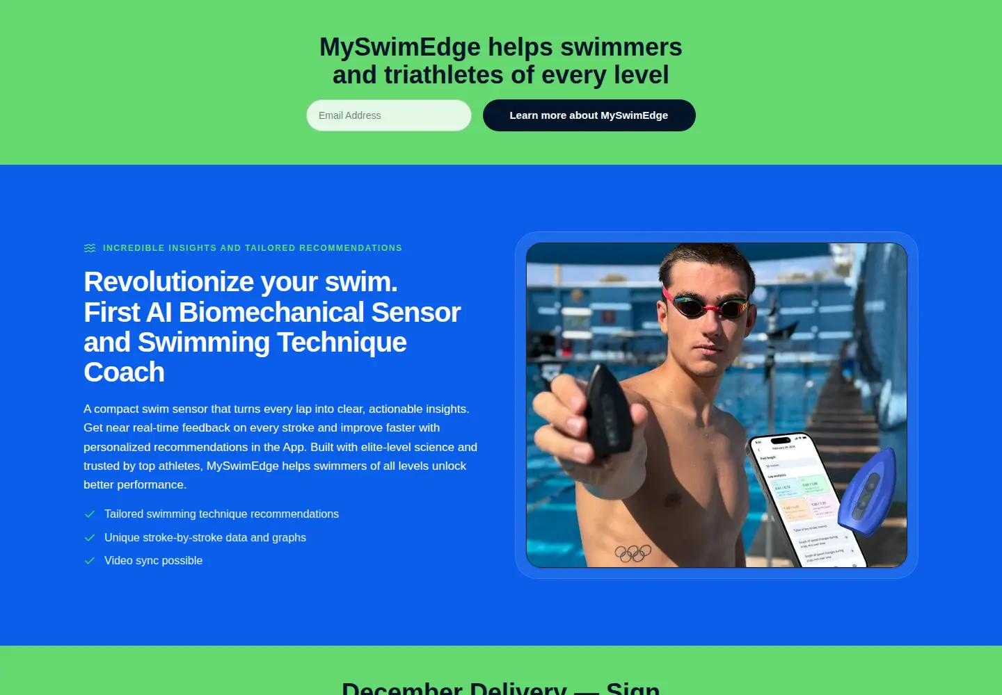 Captured homepage of myswimedge.com in the current scan