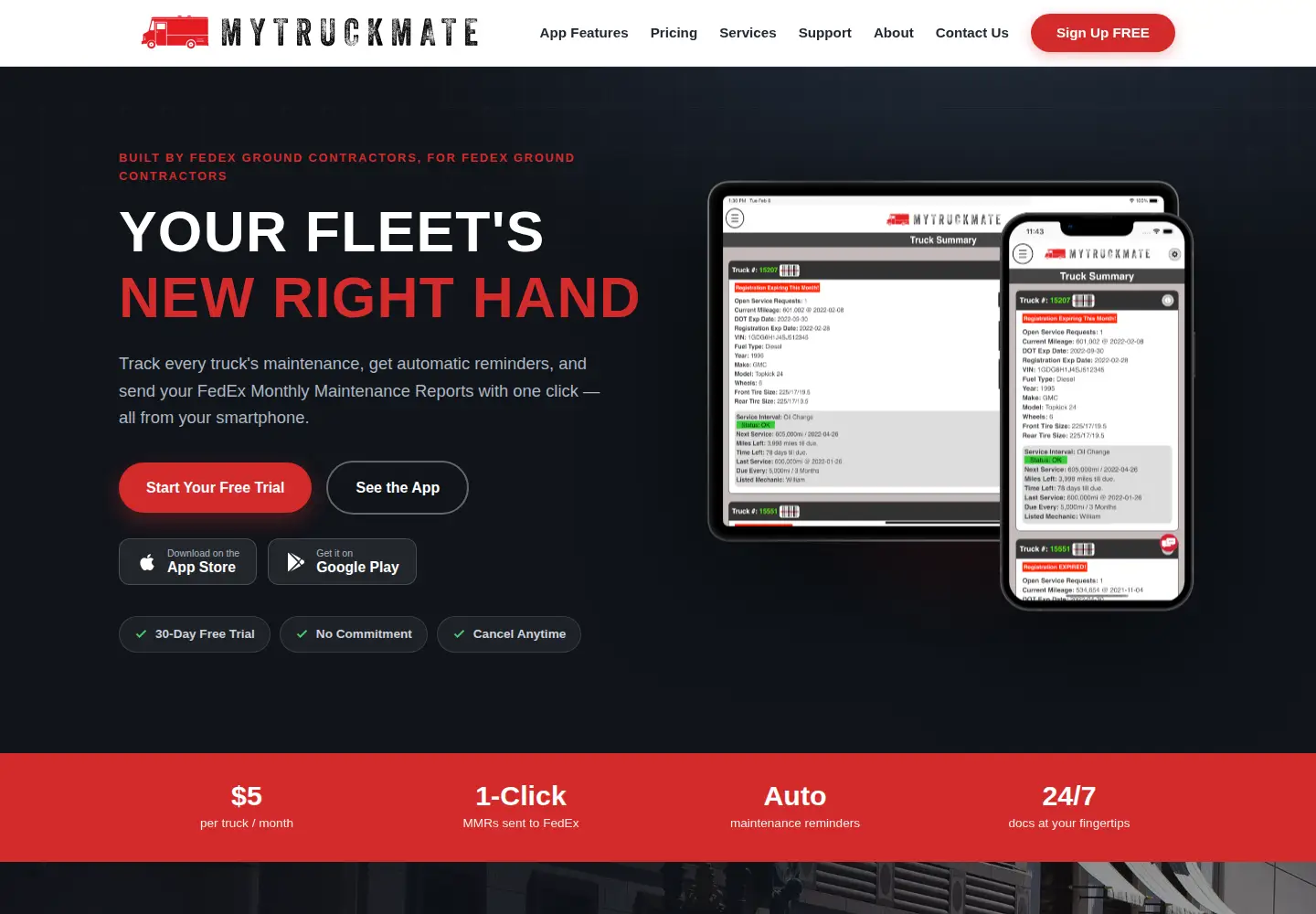 Captured homepage of mytruckmate.com in the current scan