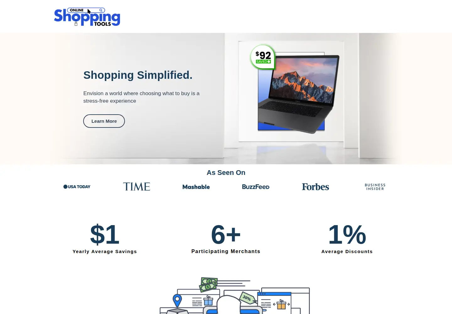 Captured homepage of onlineshoppingtools.com in the current scan