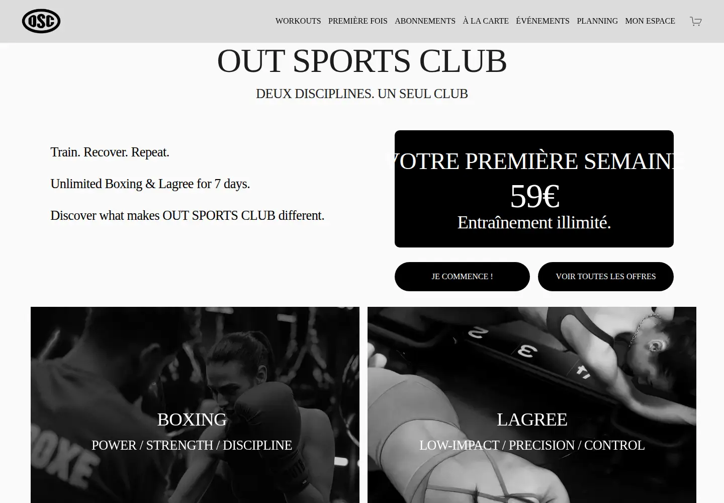 Captured homepage of outboxe.com in the current scan