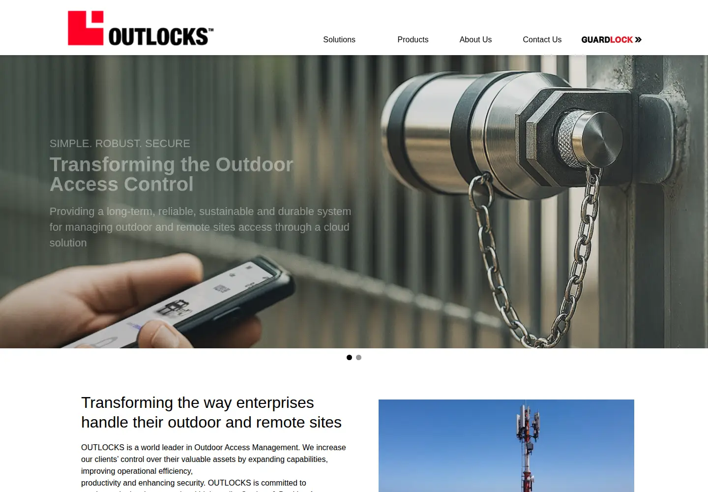 Captured homepage of outlocks.com in the current scan