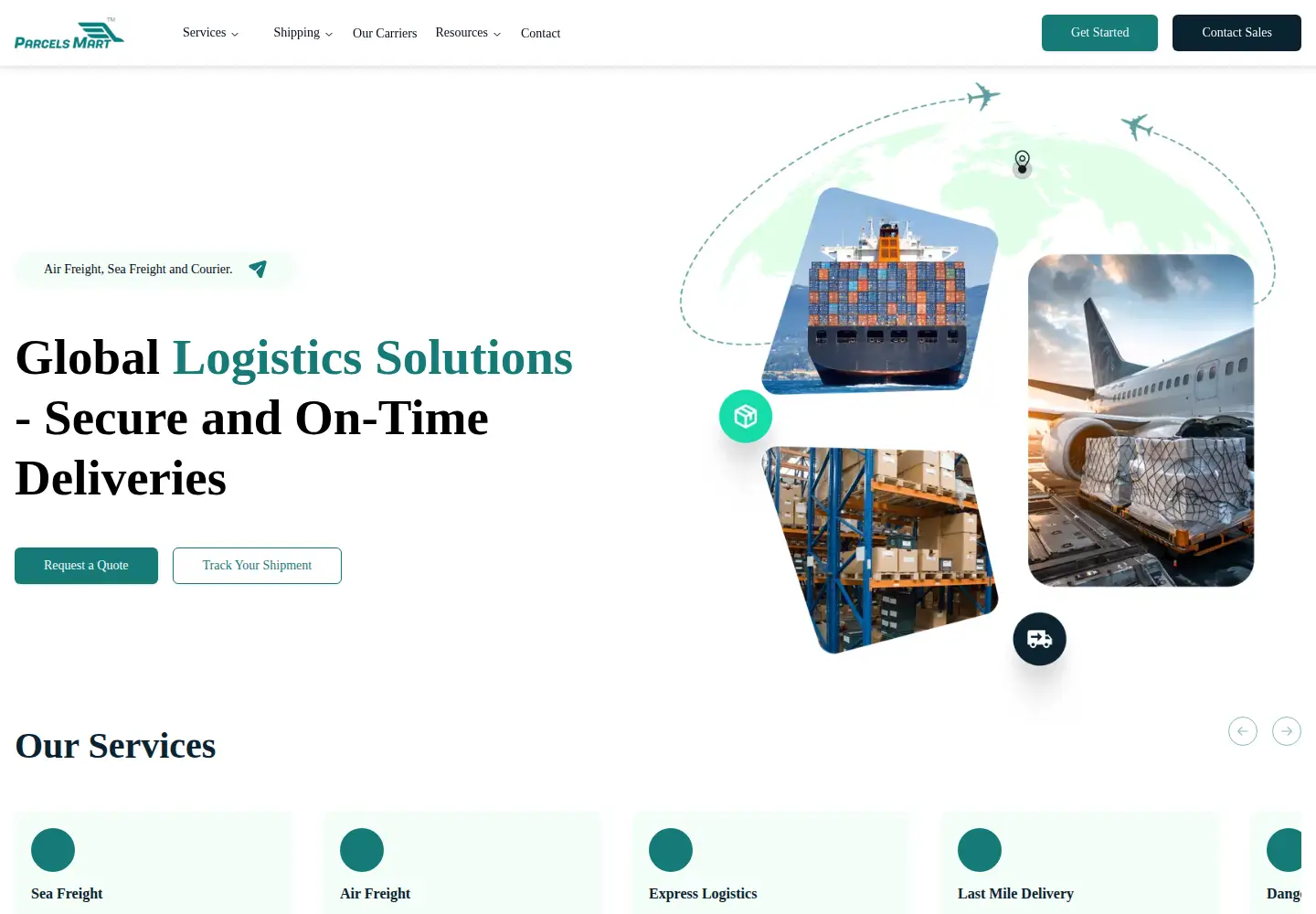 Captured homepage of parcelsmartsolution.com in the current scan