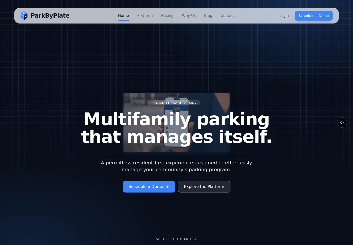 Captured homepage of parkbyplate.com in the current scan