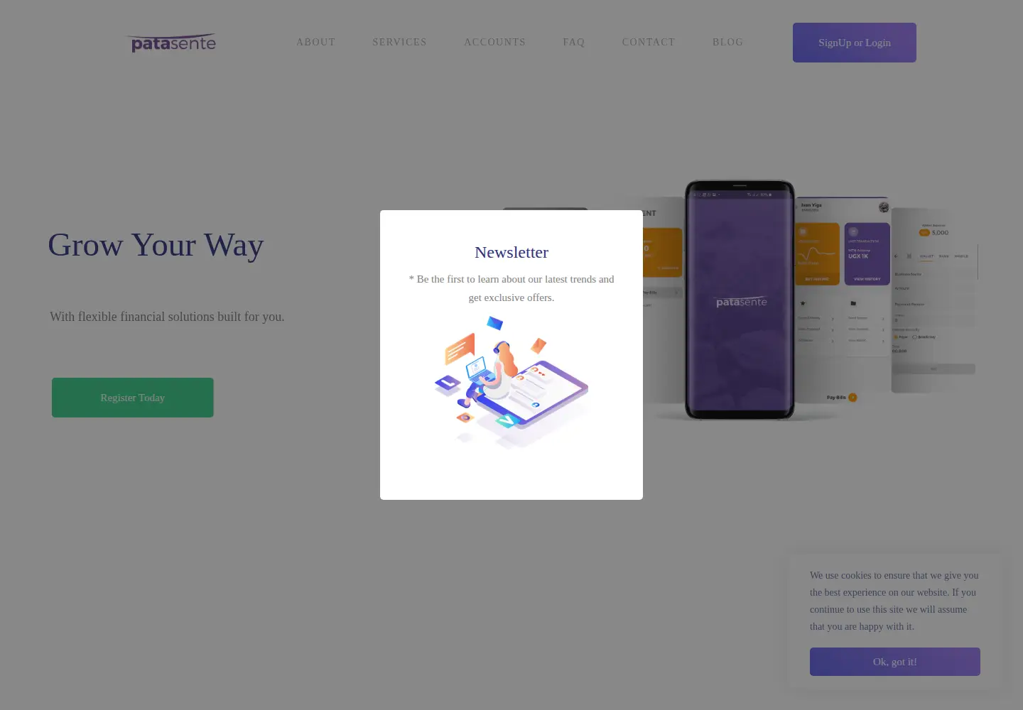 Screenshot of patasente.com