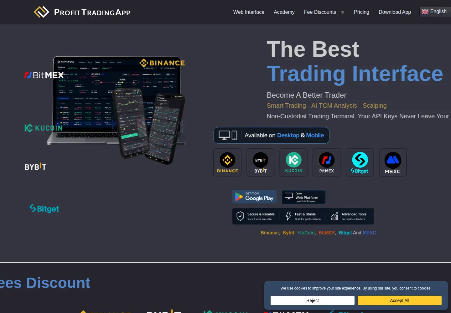 Captured homepage of profittradingapp.com in the current scan