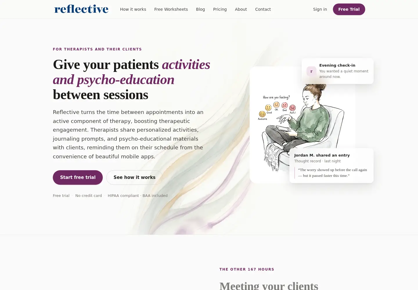 Screenshot of reflectiveapp.com