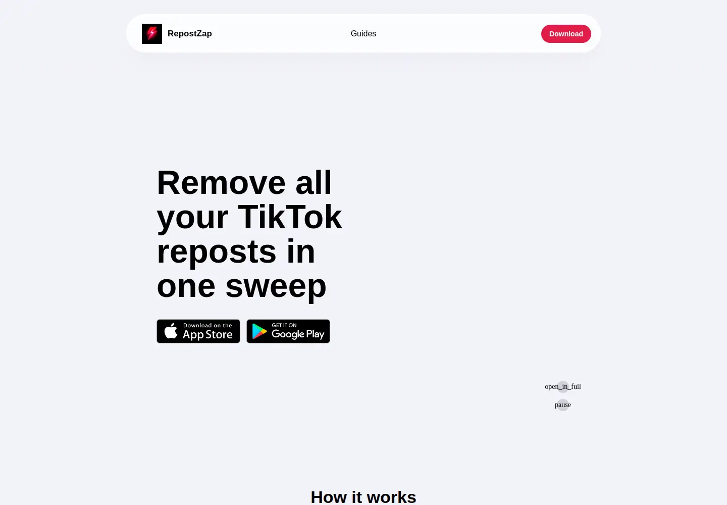Screenshot of repostzap.com