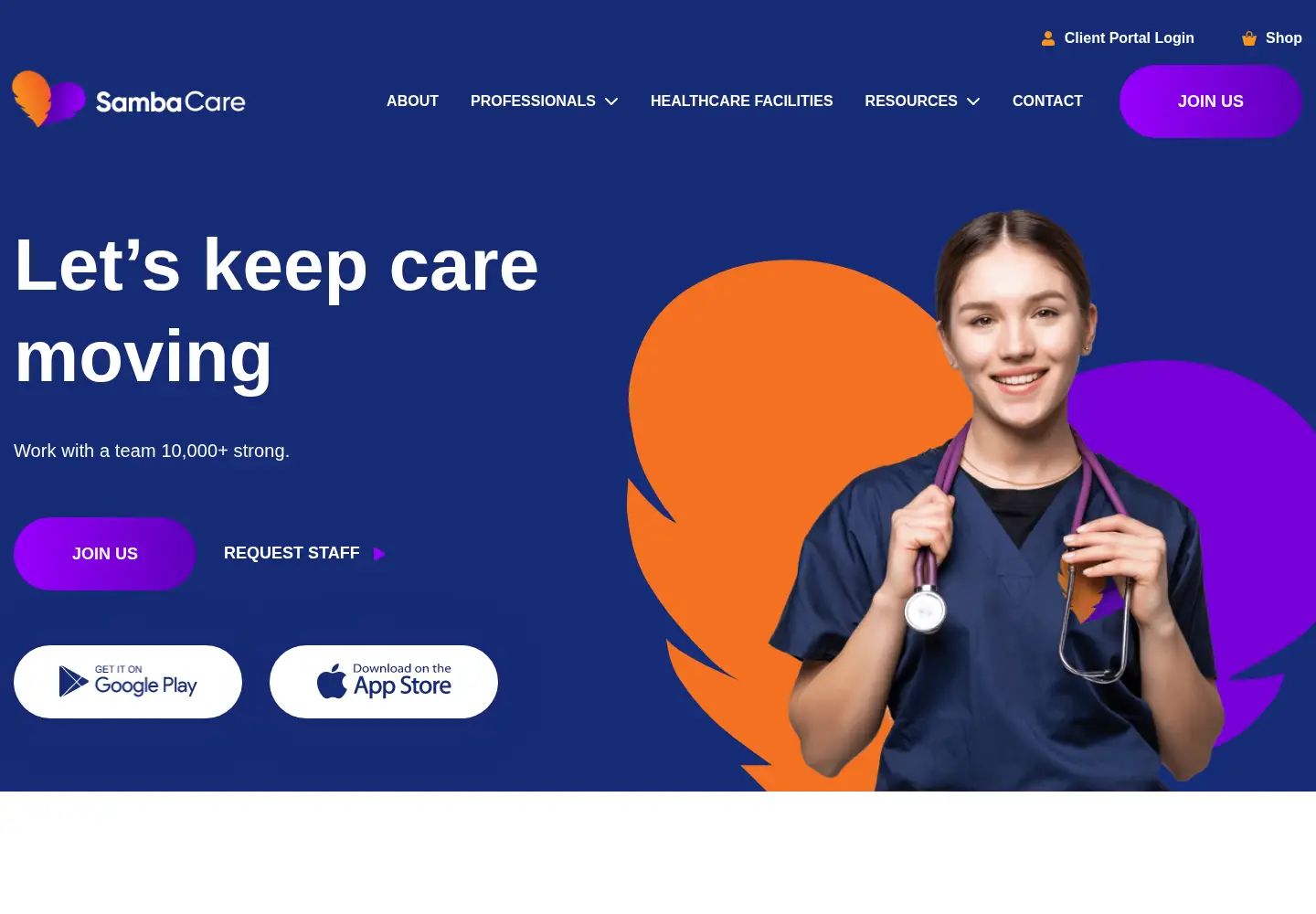 Screenshot of sambacare.com
