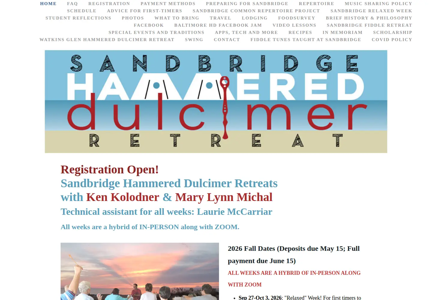 Screenshot of sandbridgedulcimer.com