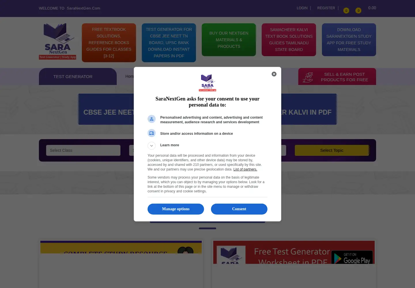 Screenshot of saranextgen.com