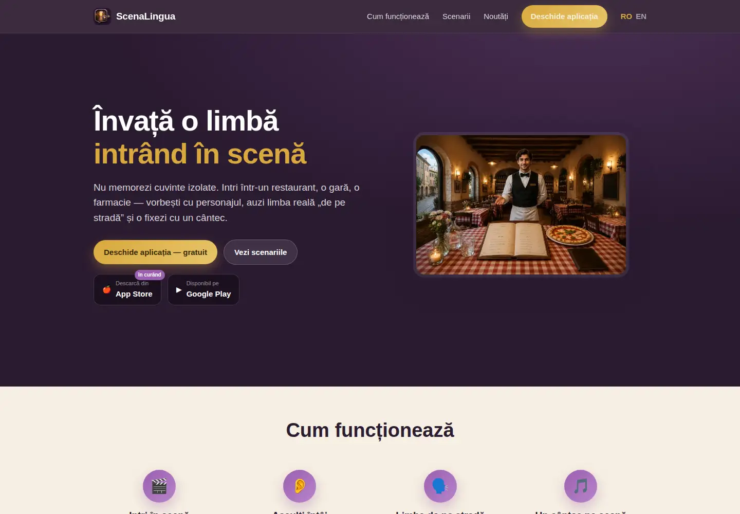 Captured homepage of scenalingua.com in the current scan