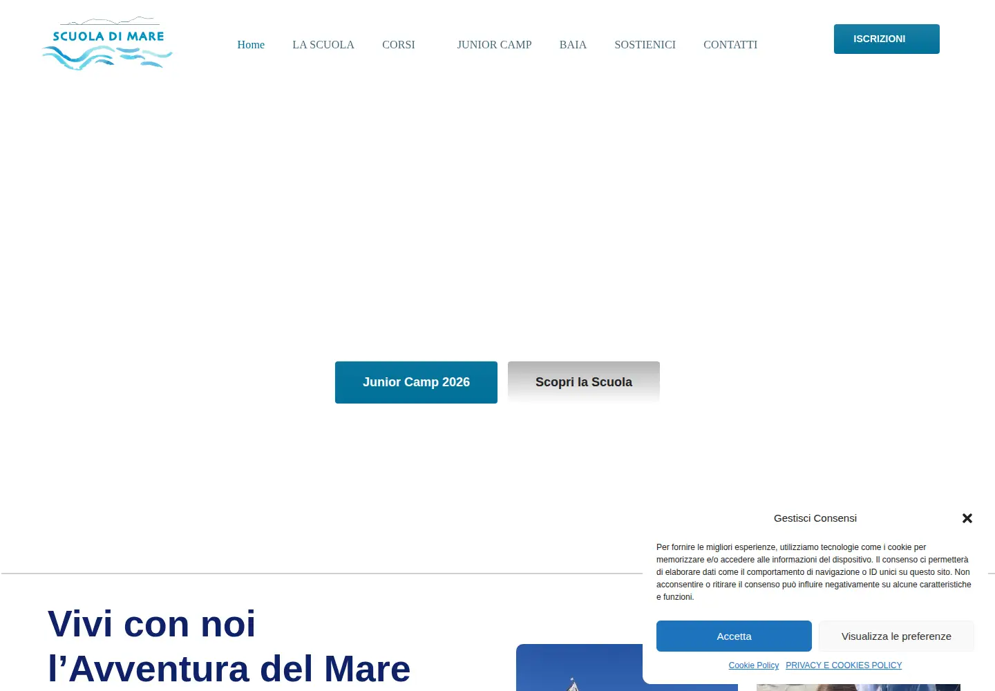 Captured homepage of scuoladimare.com in the current scan