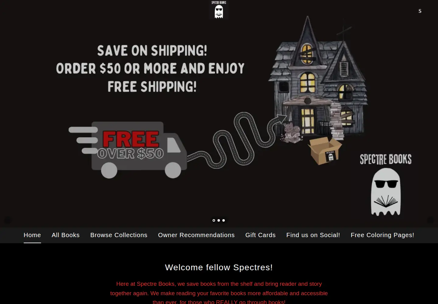 Screenshot of spectrebooks.com