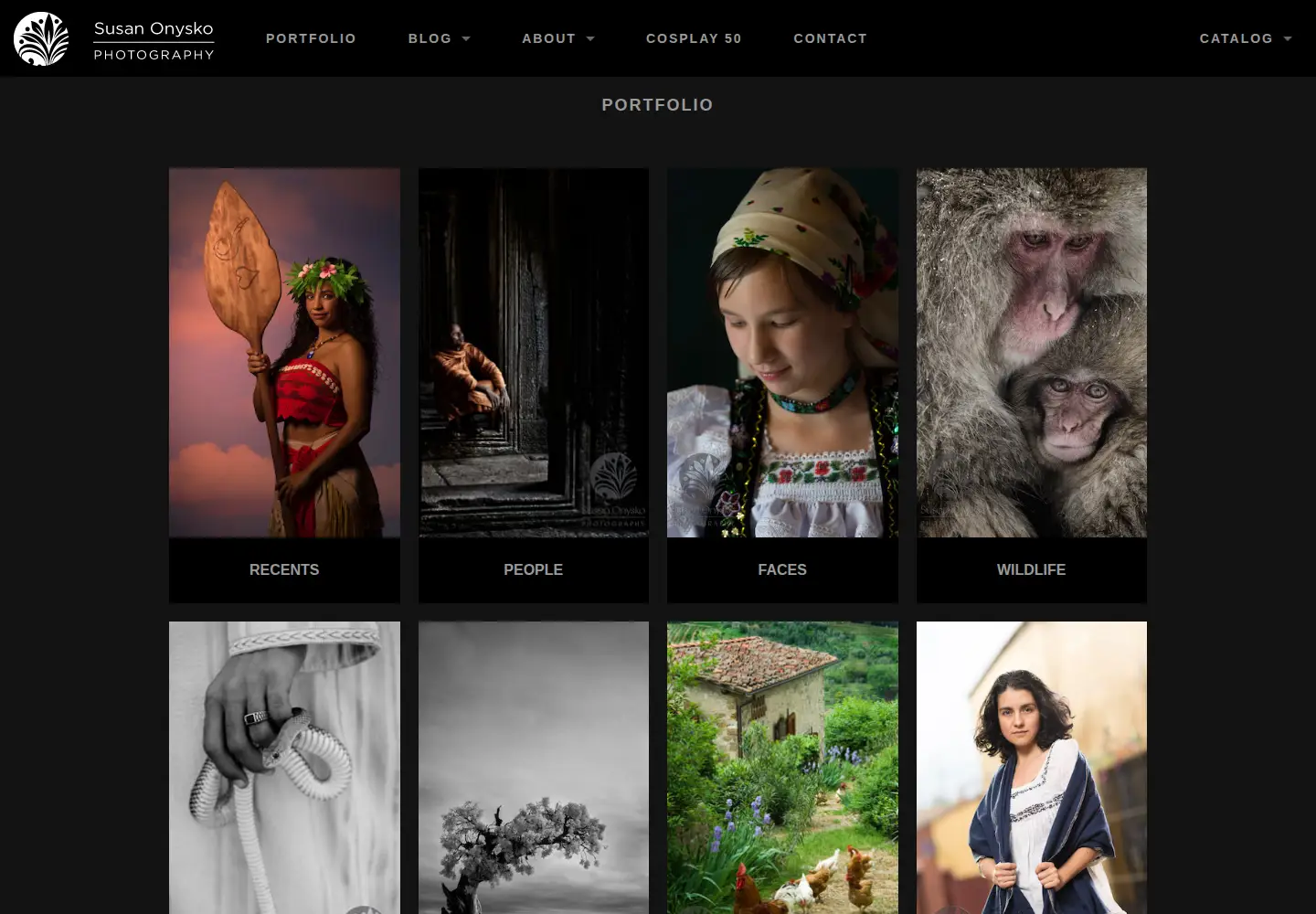 Captured homepage of susanonyskophoto.com in the current scan