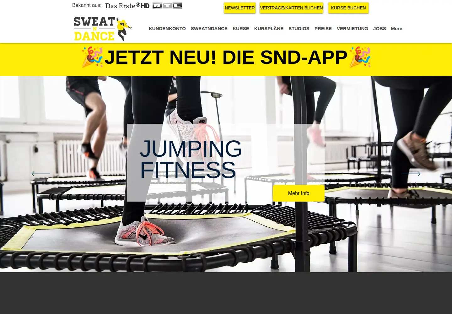 Screenshot of sweatndance.com