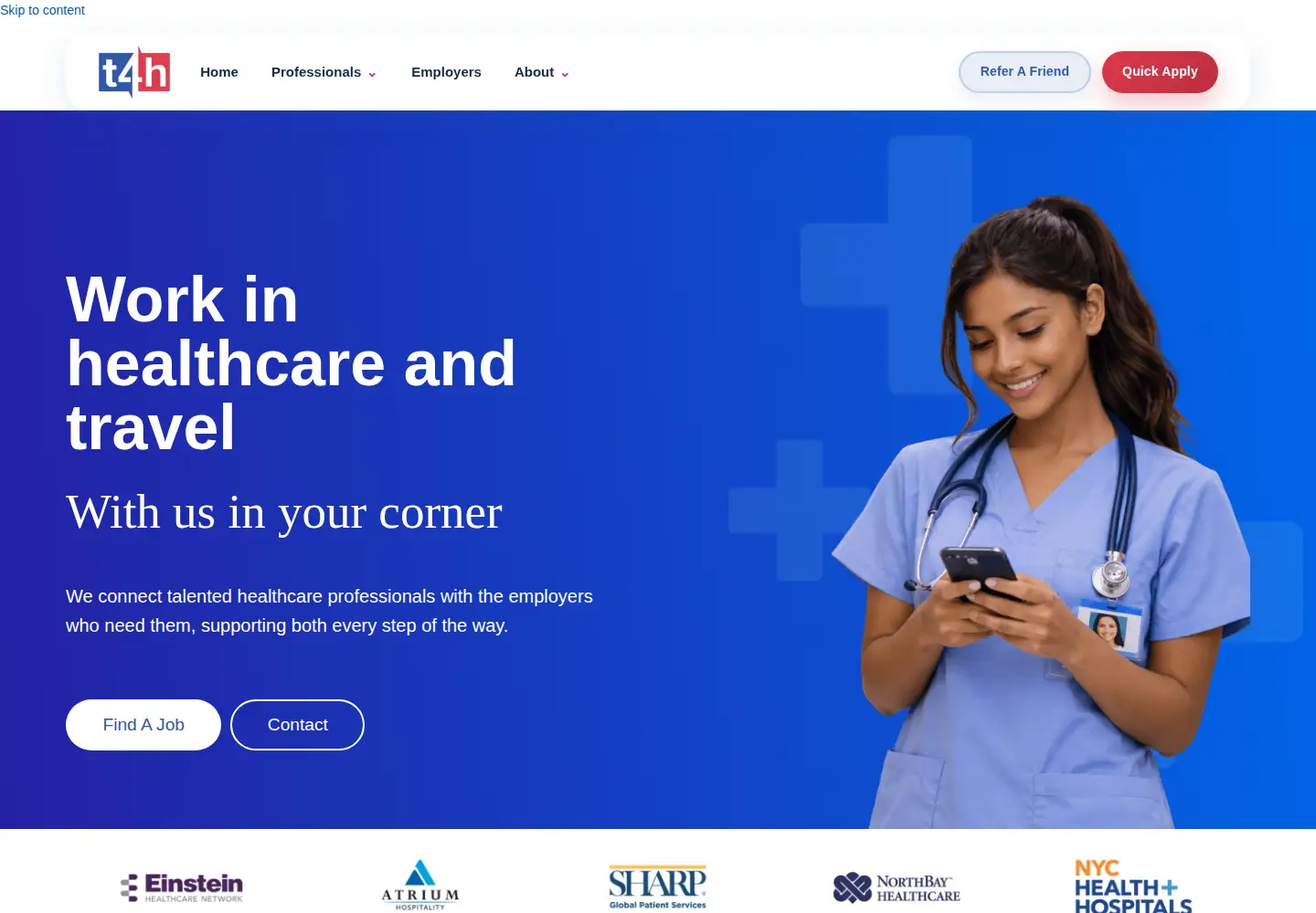 Screenshot of talent4health.com