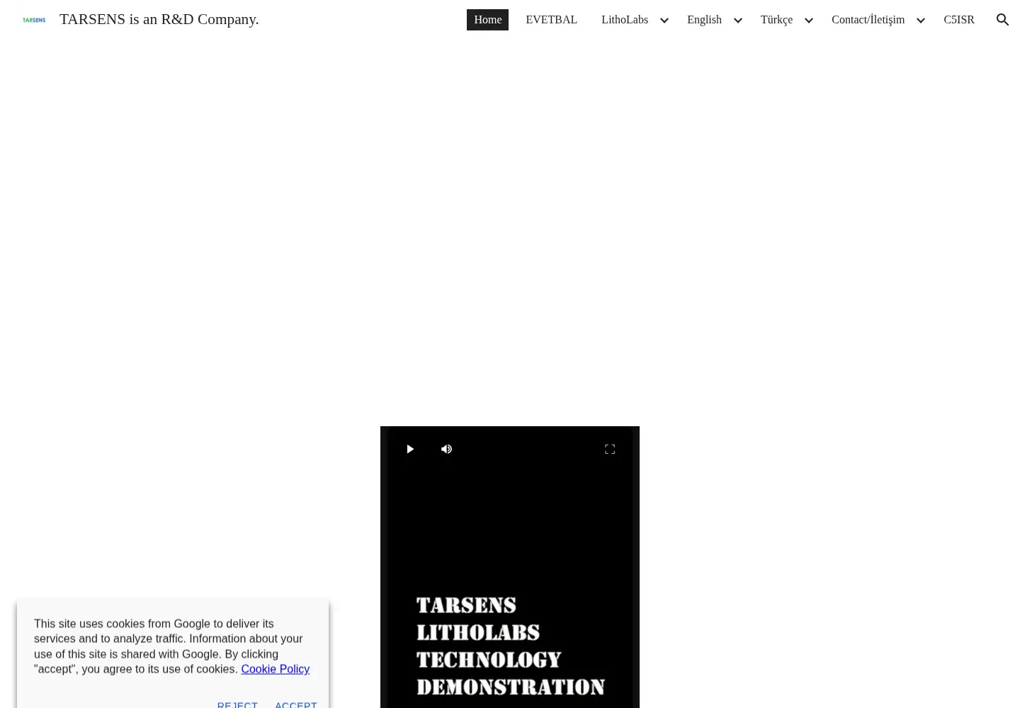 Captured homepage of tarsens.com in the current scan