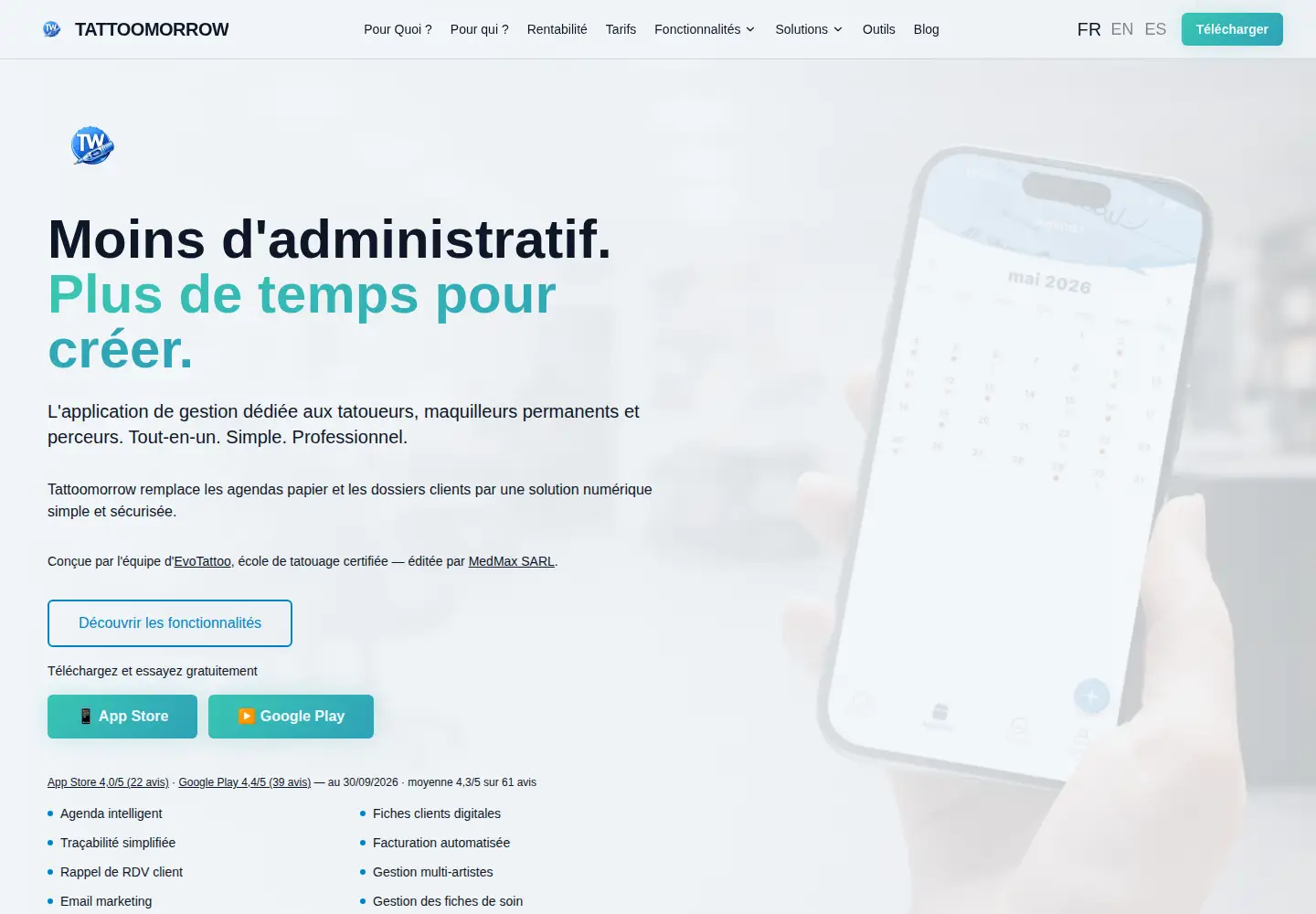 Screenshot of tattoomorrow.com