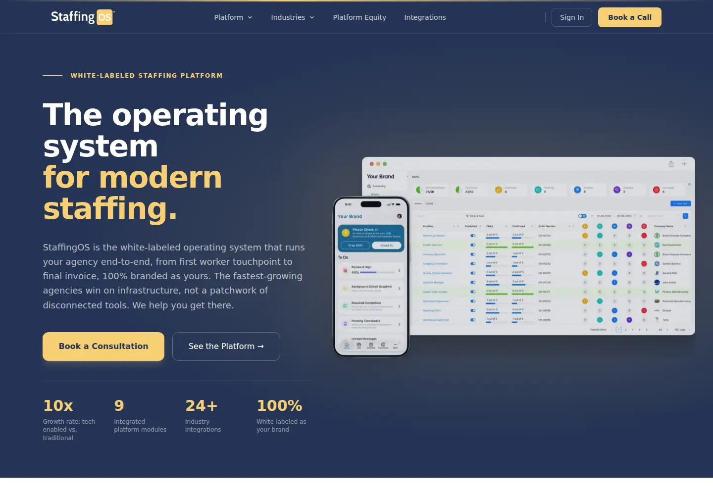 Screenshot of thestaffingos.com