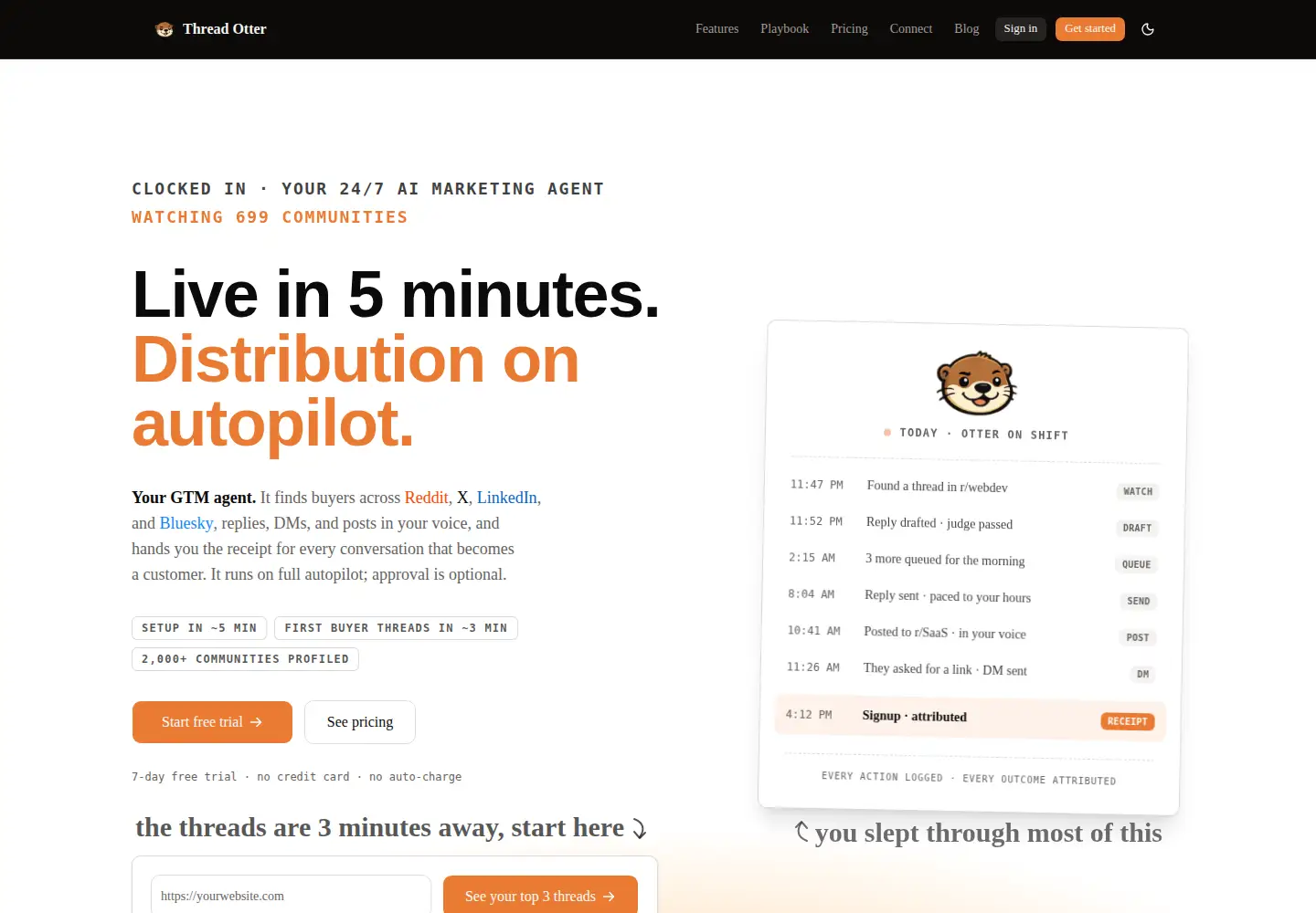 Screenshot of threadotter.com