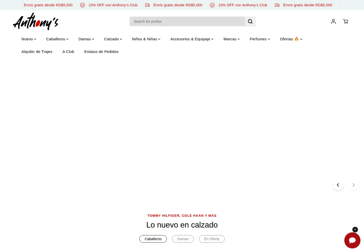 Screenshot of tiendasanthonys.com