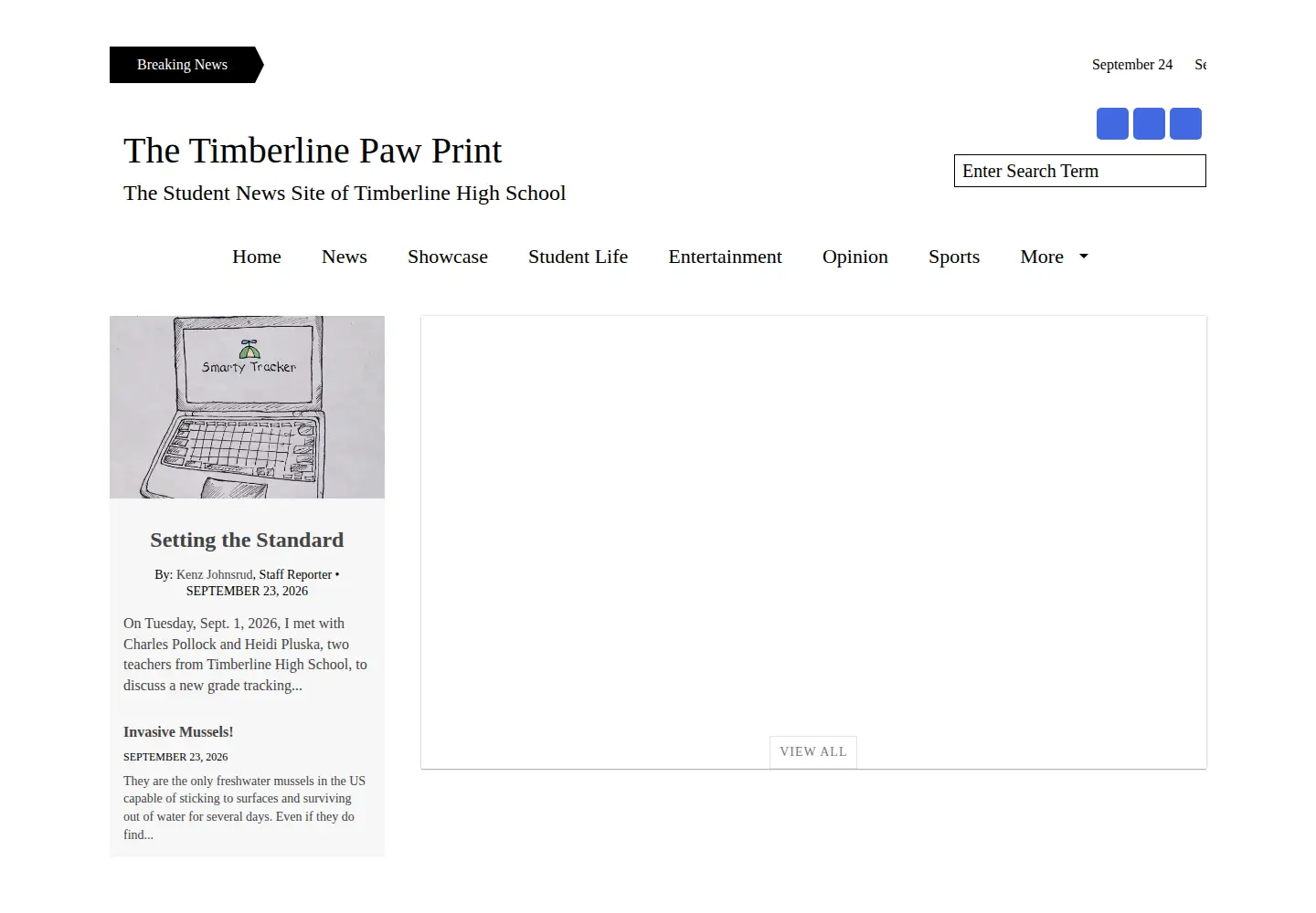 Screenshot of timberlinepawprint.com