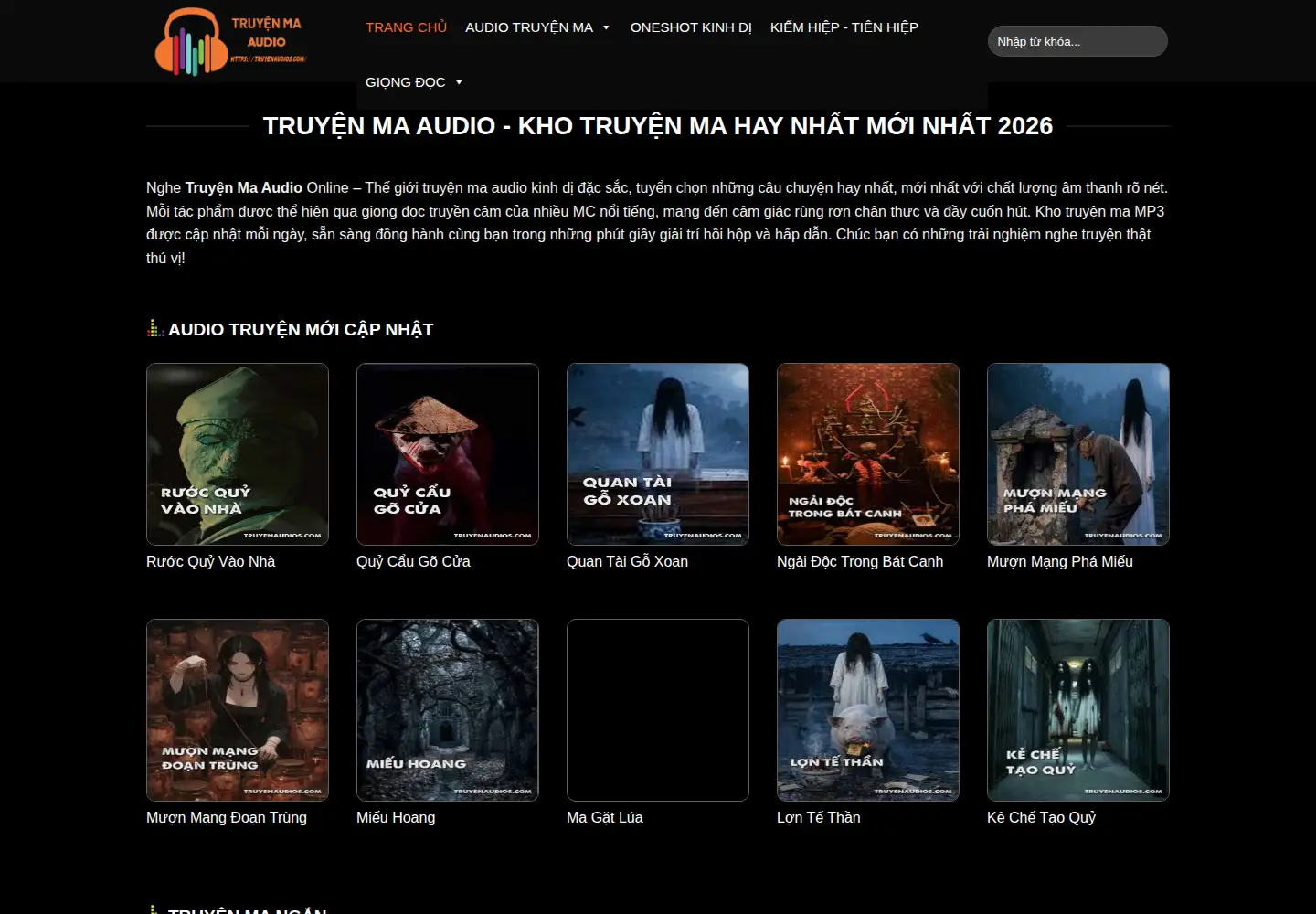 Screenshot of truyenaudios.com