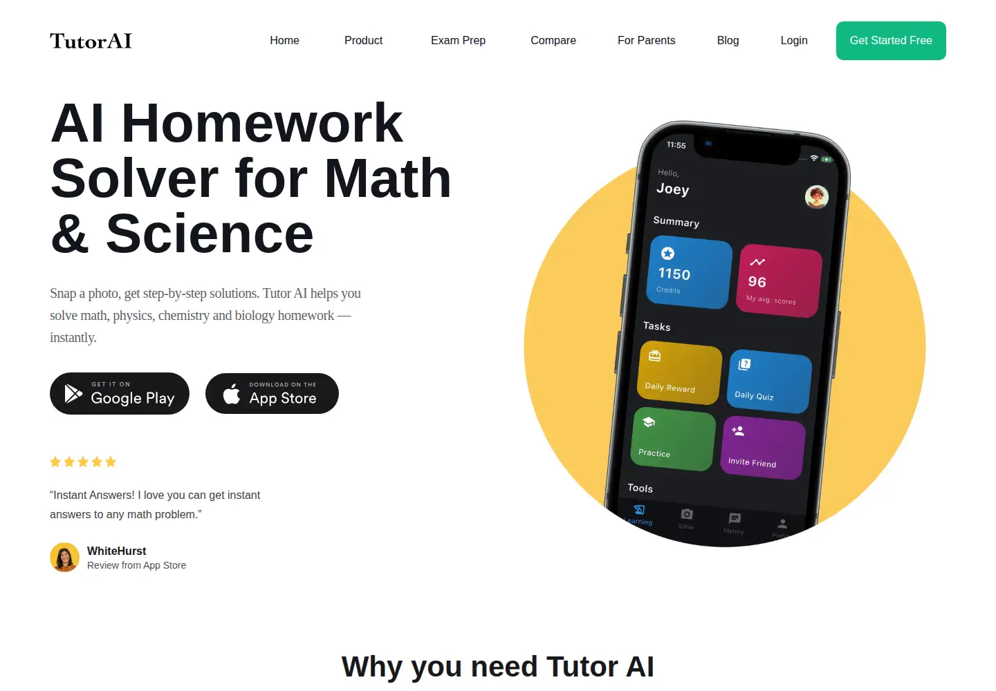 Screenshot of tutoraisolver.com
