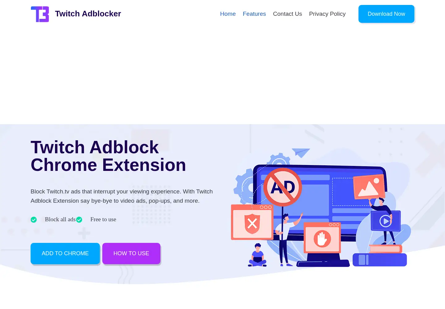 Captured homepage of twitchadblock.com in the current scan