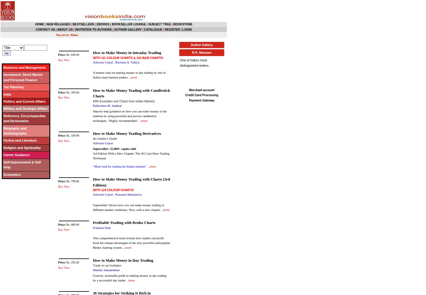 Screenshot of visionbooksindia.com