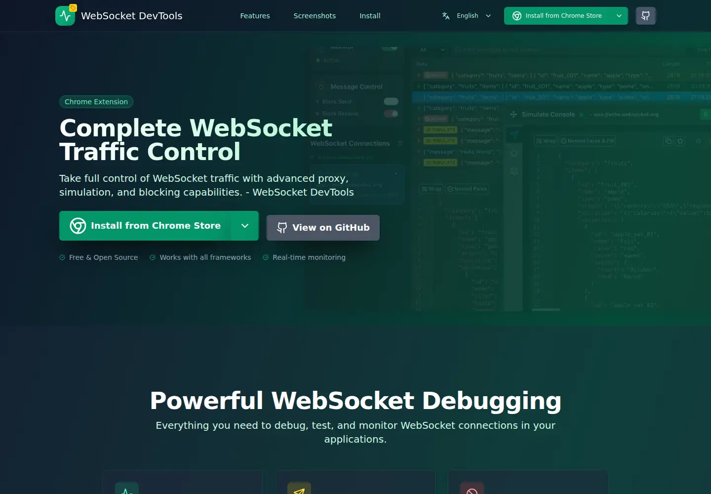 Screenshot of websocket-devtools.com