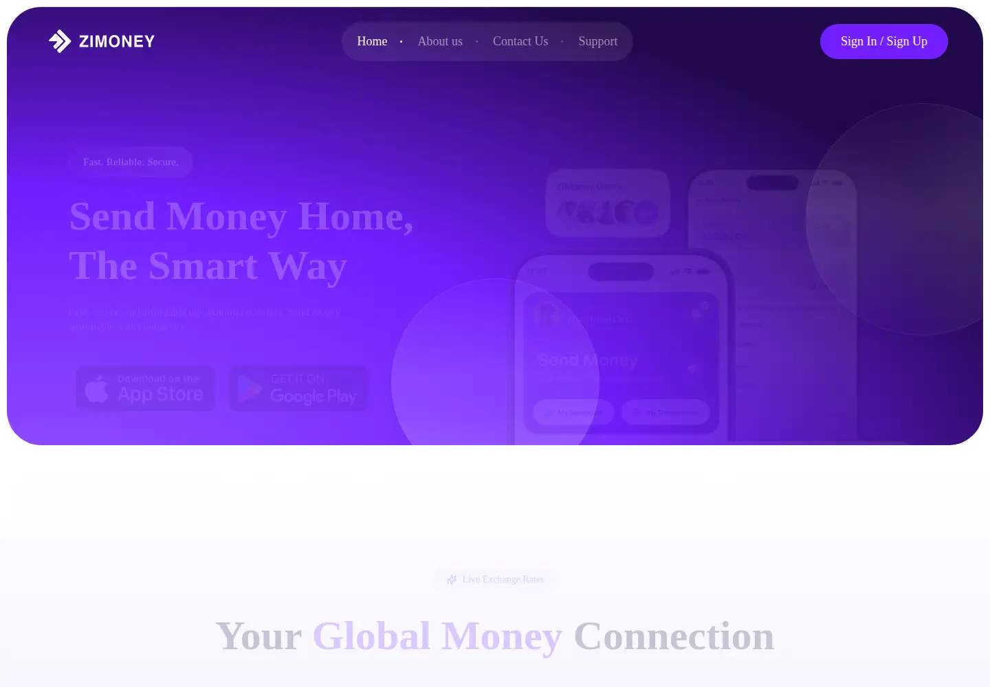 Captured homepage of zimoney.com in the current scan