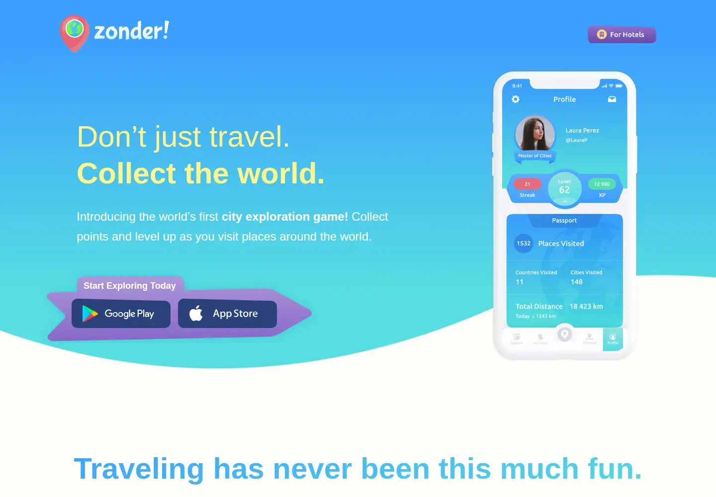 Captured homepage of zonderapp.com in the current scan
